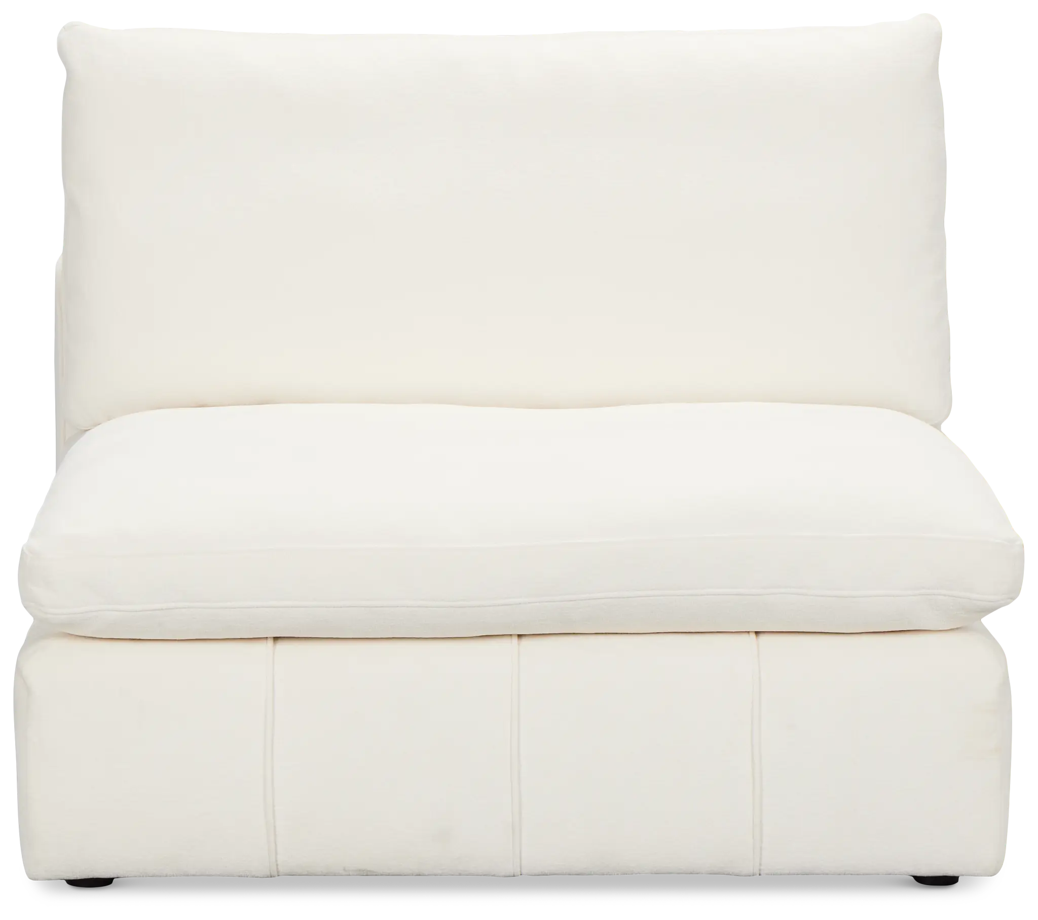 Cruz White Fabric Armless Chair Cruz White Fabric Armless Chair