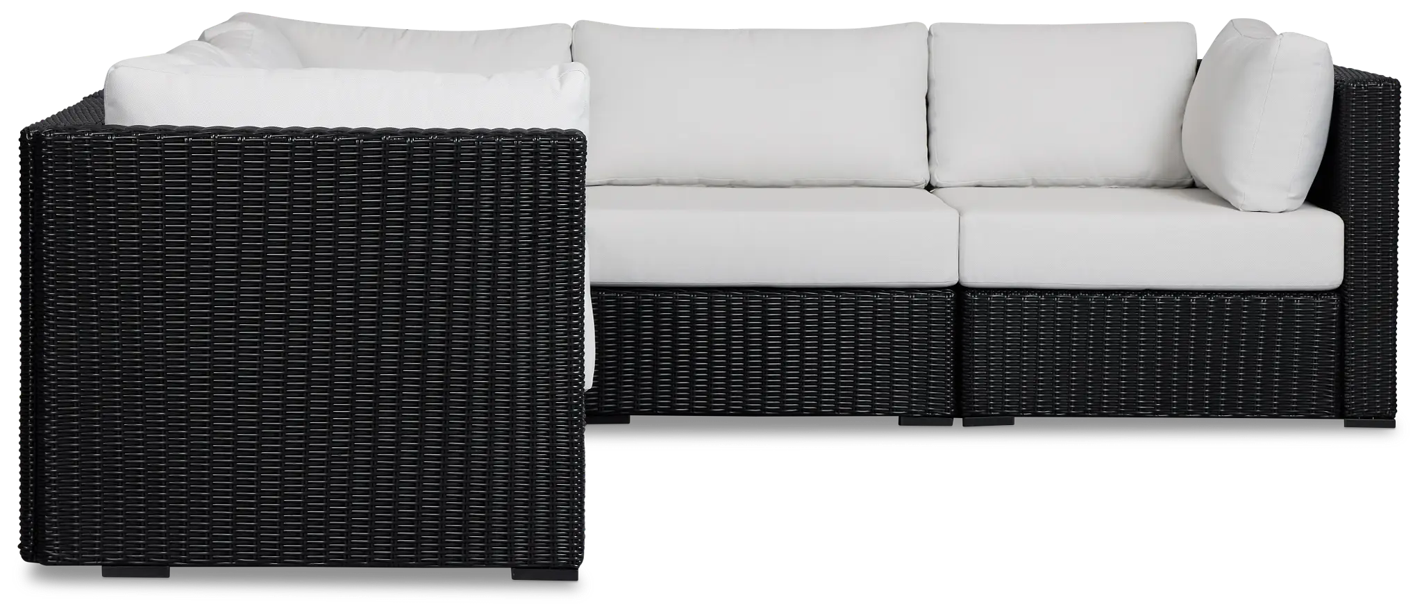 Montecito Black 5-piece Modular Sectional With Light Beige Cushion Montecito Black 5-piece Modular Sectional With Light Beige Cushion