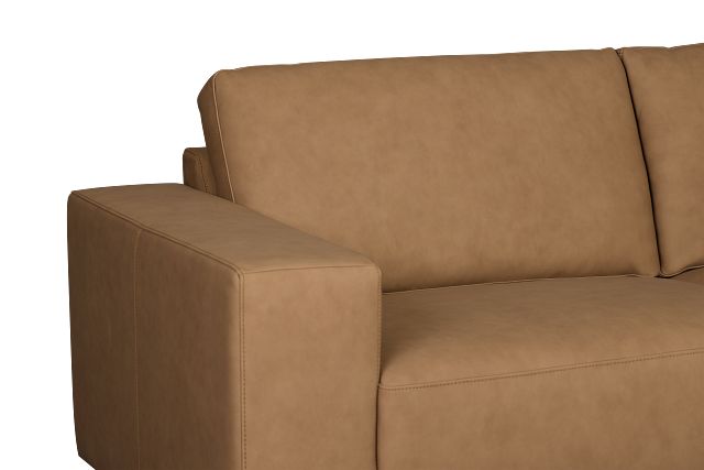 Kellan Light Brown Leather Small Two-arm Sectional