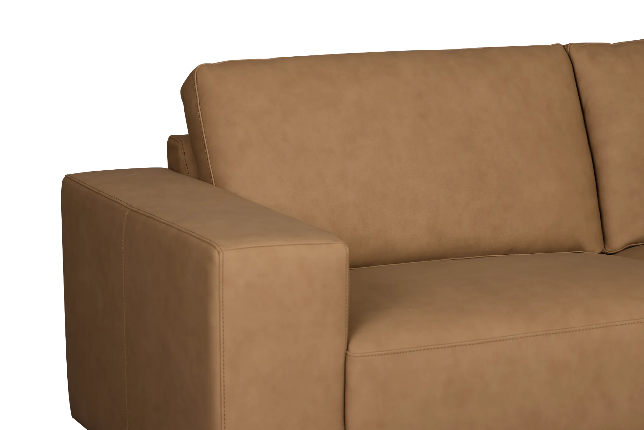 Kellan Light Brown Leather Small Two-arm Sectional