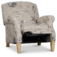 Shelly Light Beige Fabric Push Back Recliner