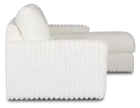 Teddy White Fabric Small Right Chaise Sectional