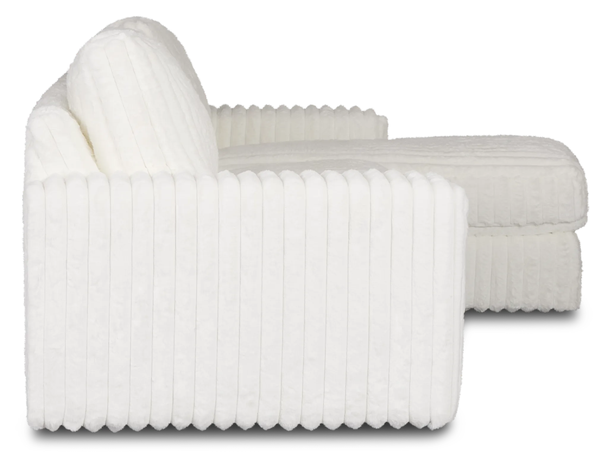 Teddy White Fabric Small Right Chaise Sectional