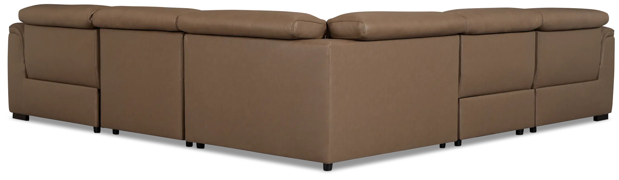 Flexsteel Brodie Dark Brown Lthr/vinyl Small Triple Power Reclining Two-arm Sectional