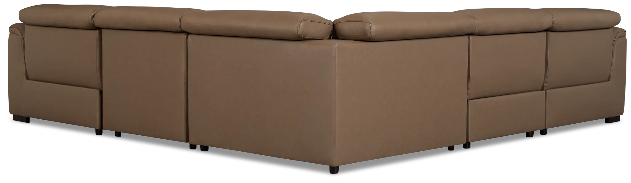Flexsteel Brodie Dark Brown Lthr/vinyl Small Triple Power Reclining Two-arm Sectional Flexsteel Brodie Dark Brown Lthr/vinyl Small Triple Power Reclining Two-arm Sectional