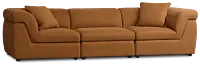 Aria Medium Brown Micro 3-piece Modular Sofa