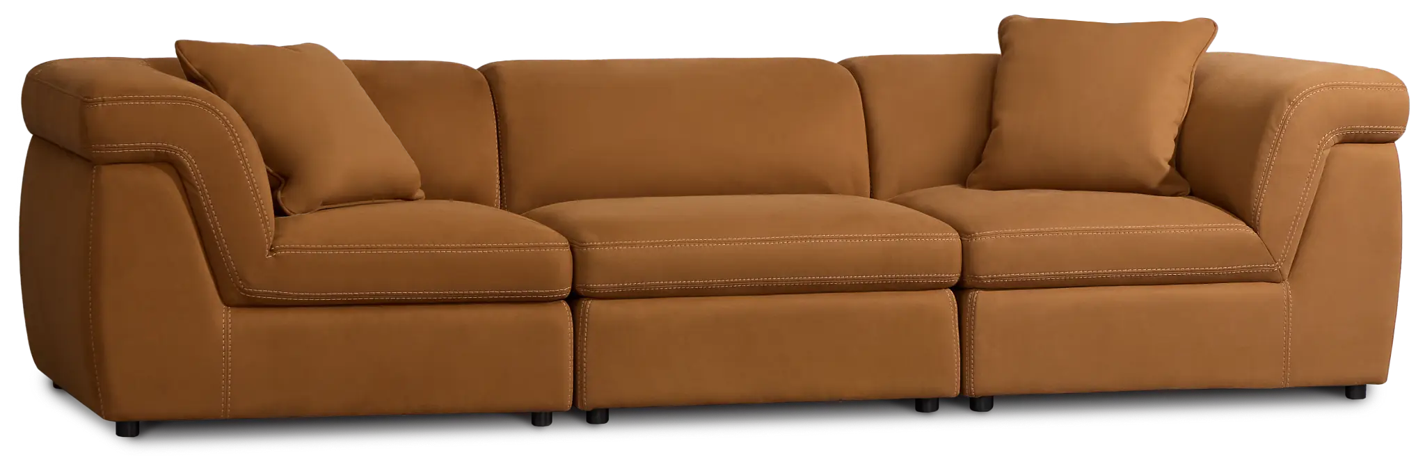 Aria Medium Brown Micro 3-piece Modular Sofa Aria Medium Brown Micro 3-piece Modular Sofa