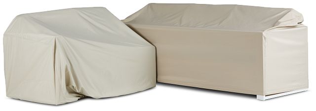 Khaki 2 Piece Outdoor Sectional Cover