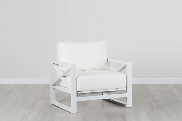 Linear White Rocking Chair