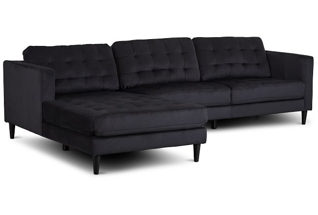Shae Dark Gray Micro Left Chaise Sectional