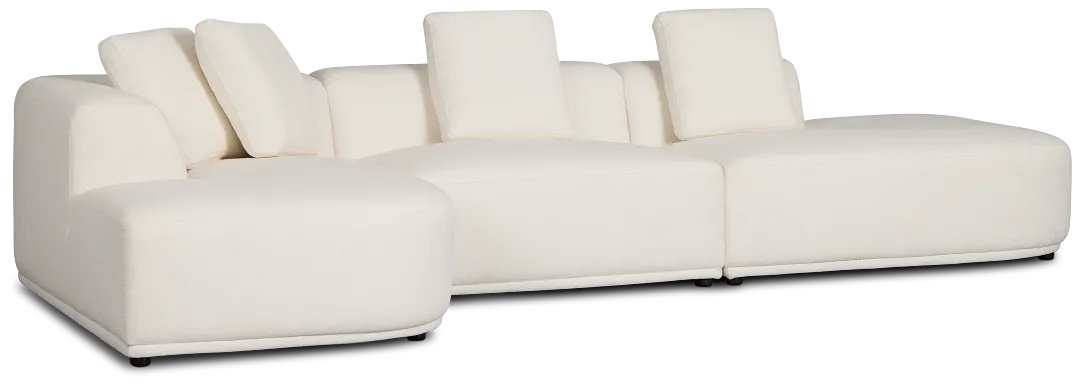 Catalina White Fabric Small Left Chaise Sectional