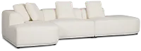 Catalina White Fabric Small Left Chaise Sectional