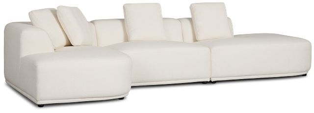 Catalina White Fabric Small Left Chaise Sectional