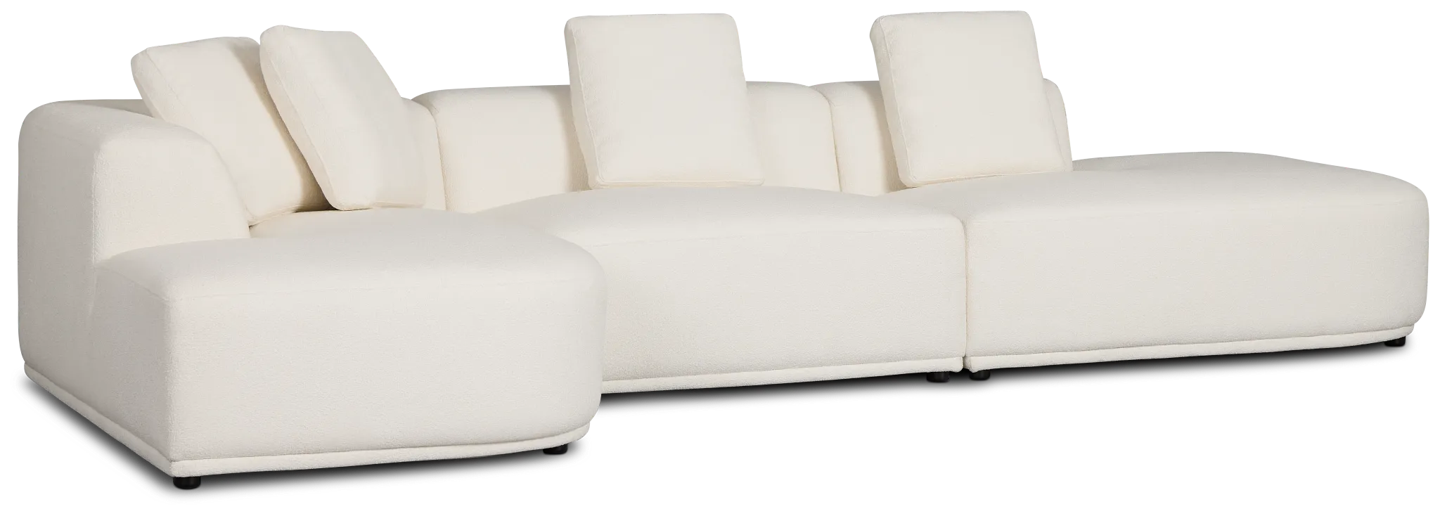 Catalina White Fabric Small Left Chaise Sectional