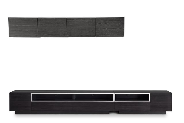 Vancouver Dark Tone Dk Gray 6-piece Left Modular Entertainment Wall