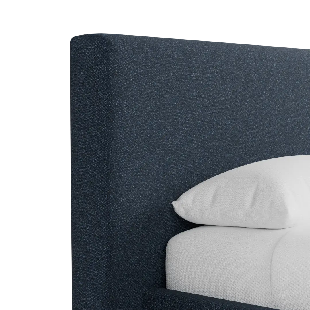 Grayton Elite Dark Blue 44" Upholstered Shelter Bed Grayton Elite Dark Blue 44" Upholstered Shelter Bed