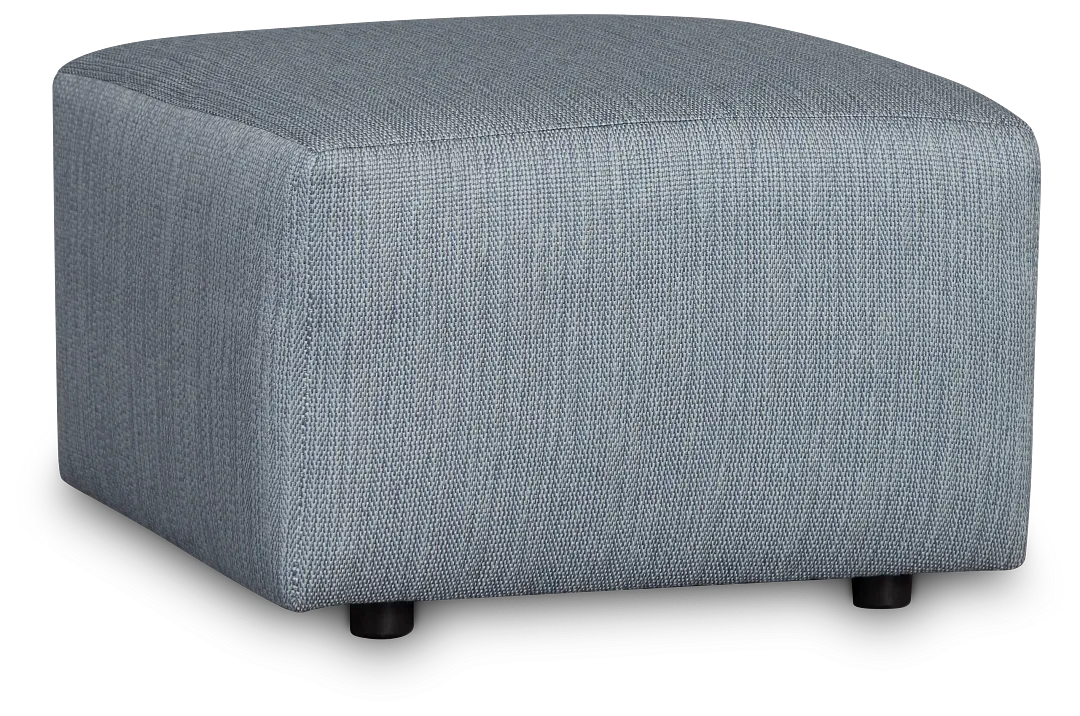 Rhodes Light Blue Fabric Ottoman