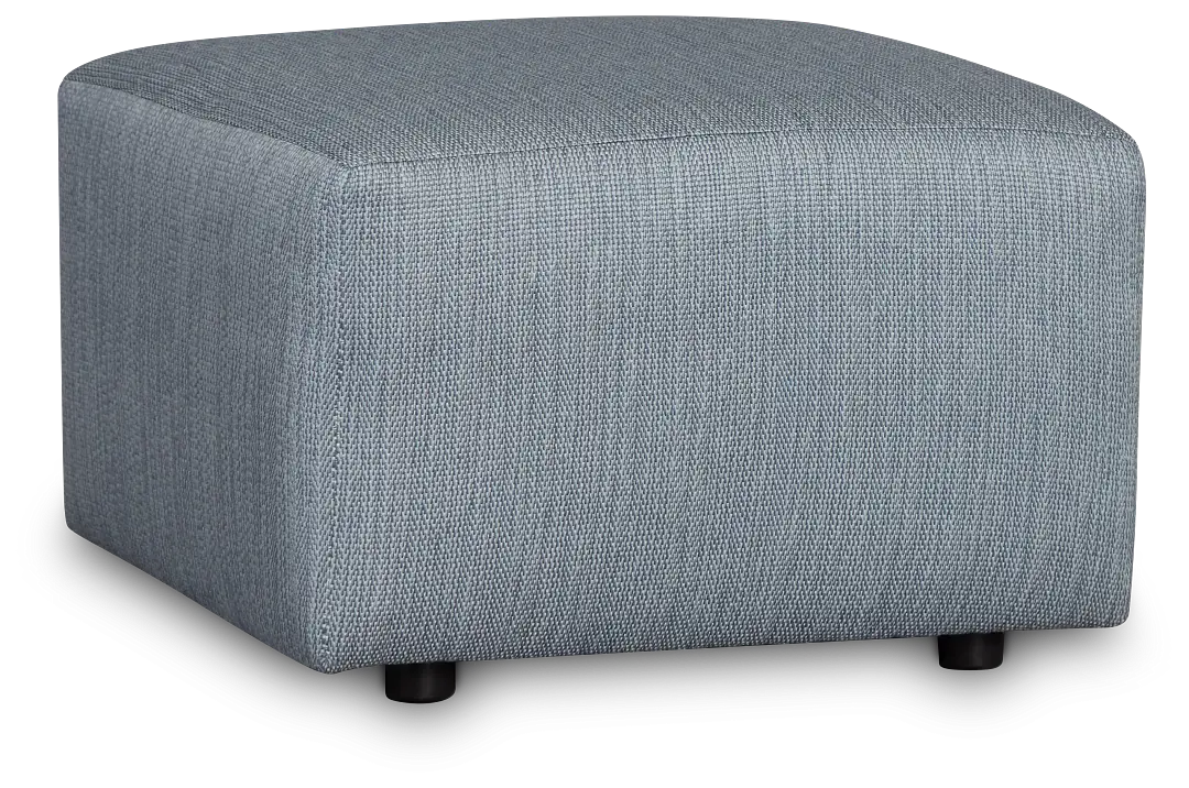 Rhodes Light Blue Fabric Ottoman Rhodes Light Blue Fabric Ottoman