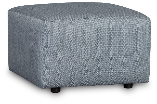 Rhodes Light Blue Fabric Ottoman