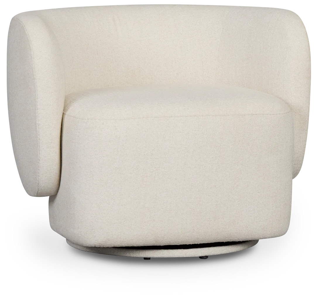 Celeste Light Beige Fabric Swivel Accent Chair