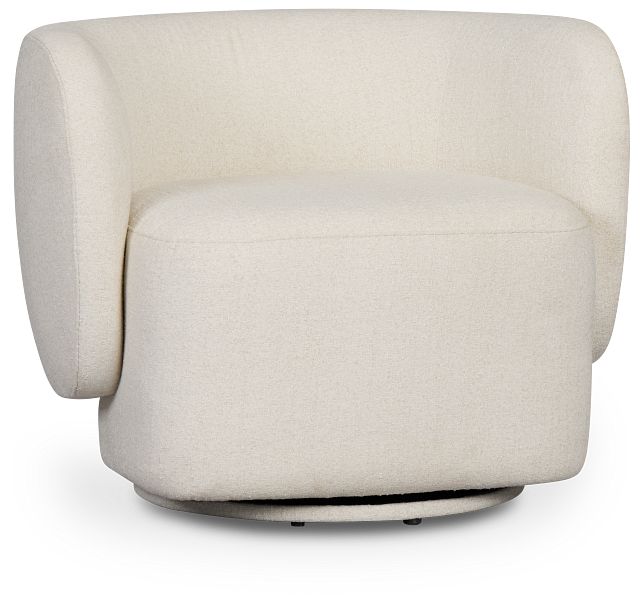 Celeste Light Beige Fabric Swivel Accent Chair