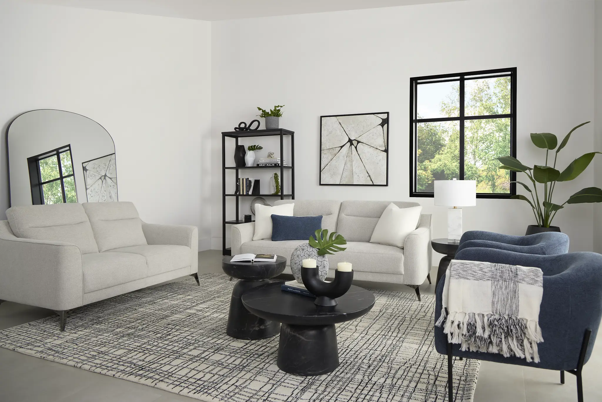 Merrick Black Round Coffee Table – $299