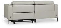 Ava Light Gray Micro Left Chaise Power Reclining Sectional