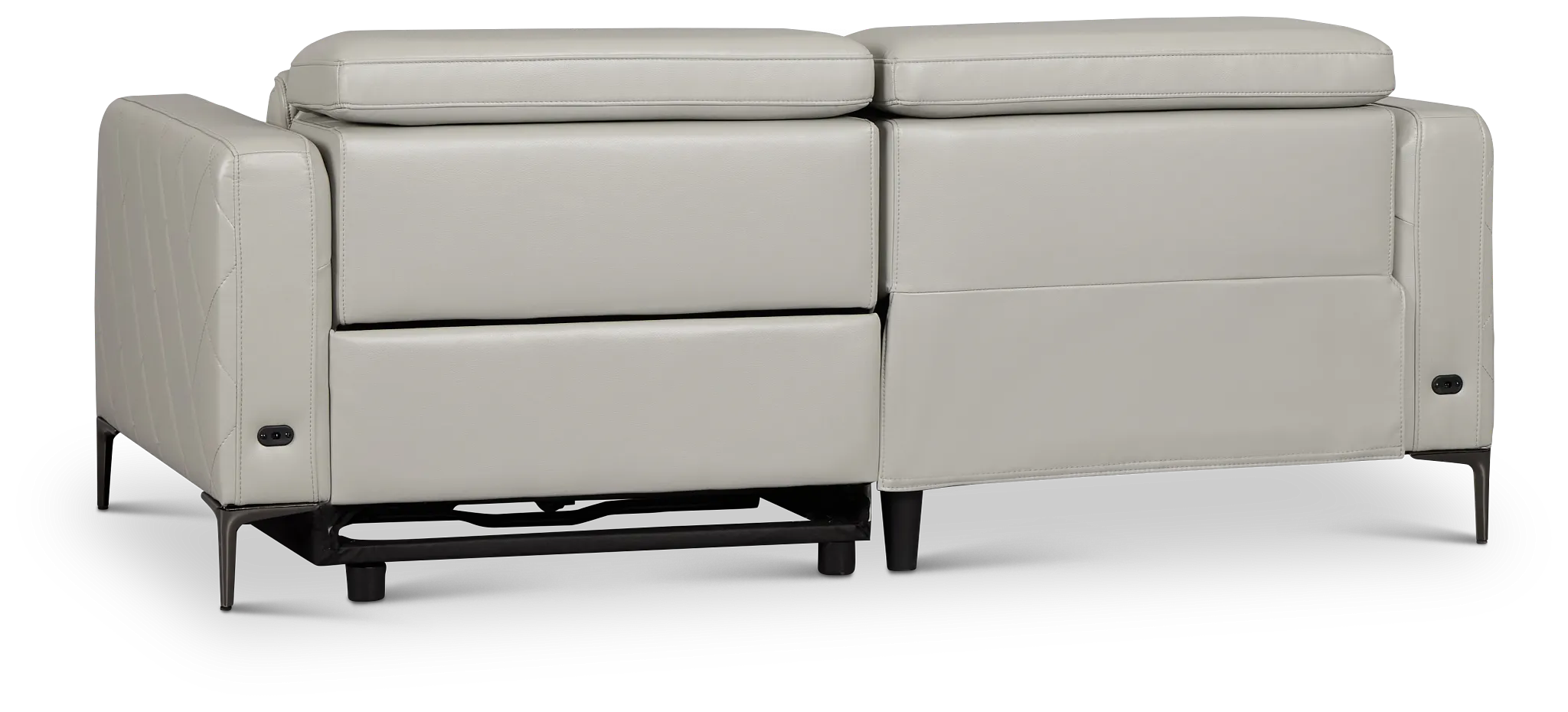 Ava Light Gray Micro Left Chaise Power Reclining Sectional