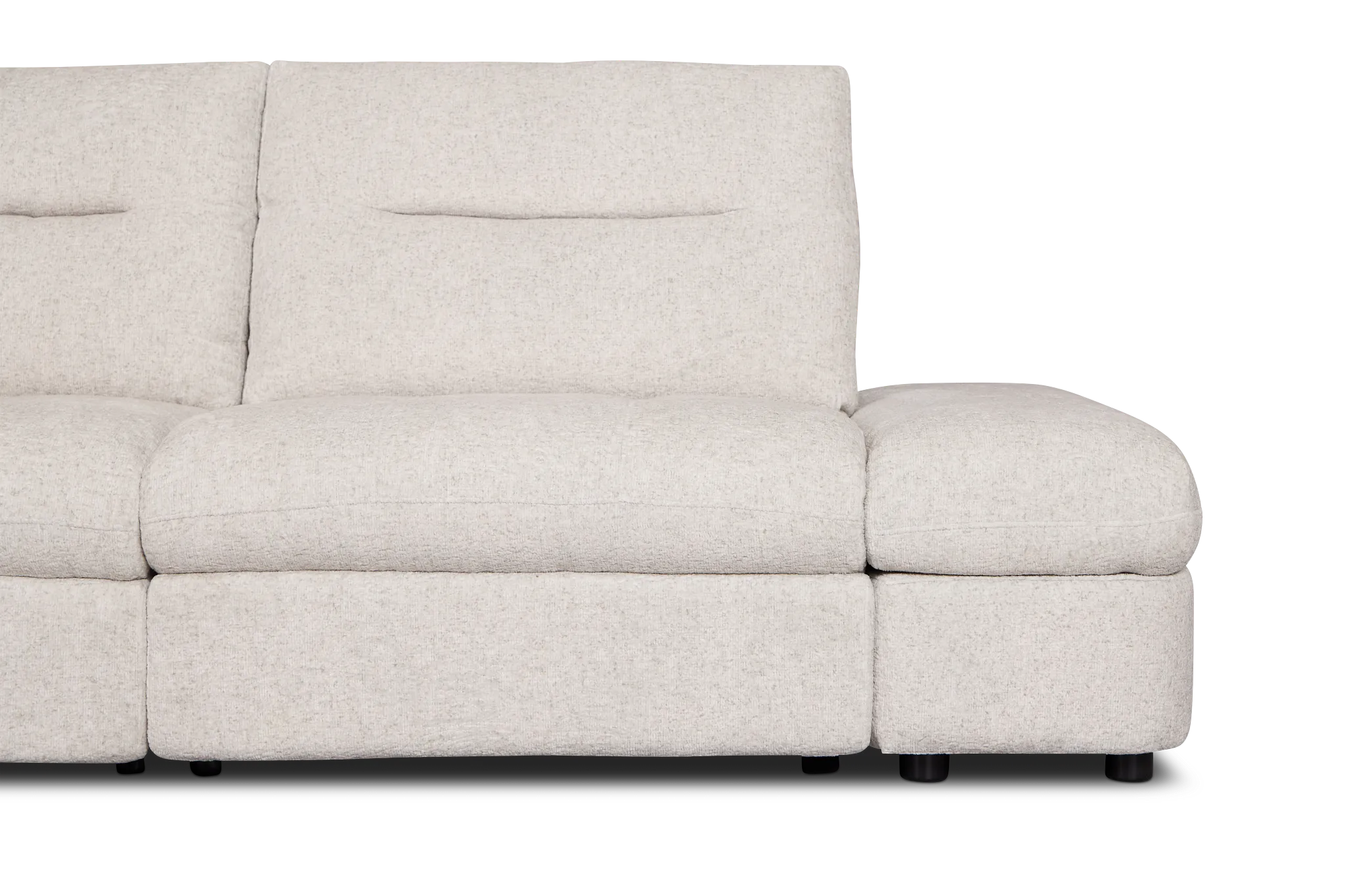 Mila Light Beige Fabric Small Dual Power Reclining Two-arm Sectional