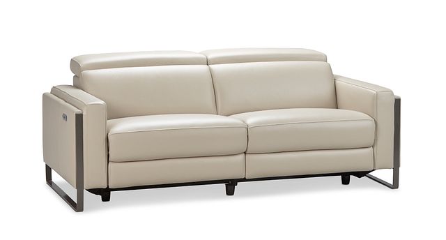 Atlas Taupe Lthr/vinyl Power Reclining Sofa