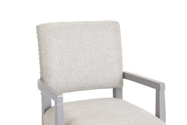 Newport Gray Wood Upholstered Desk Chair