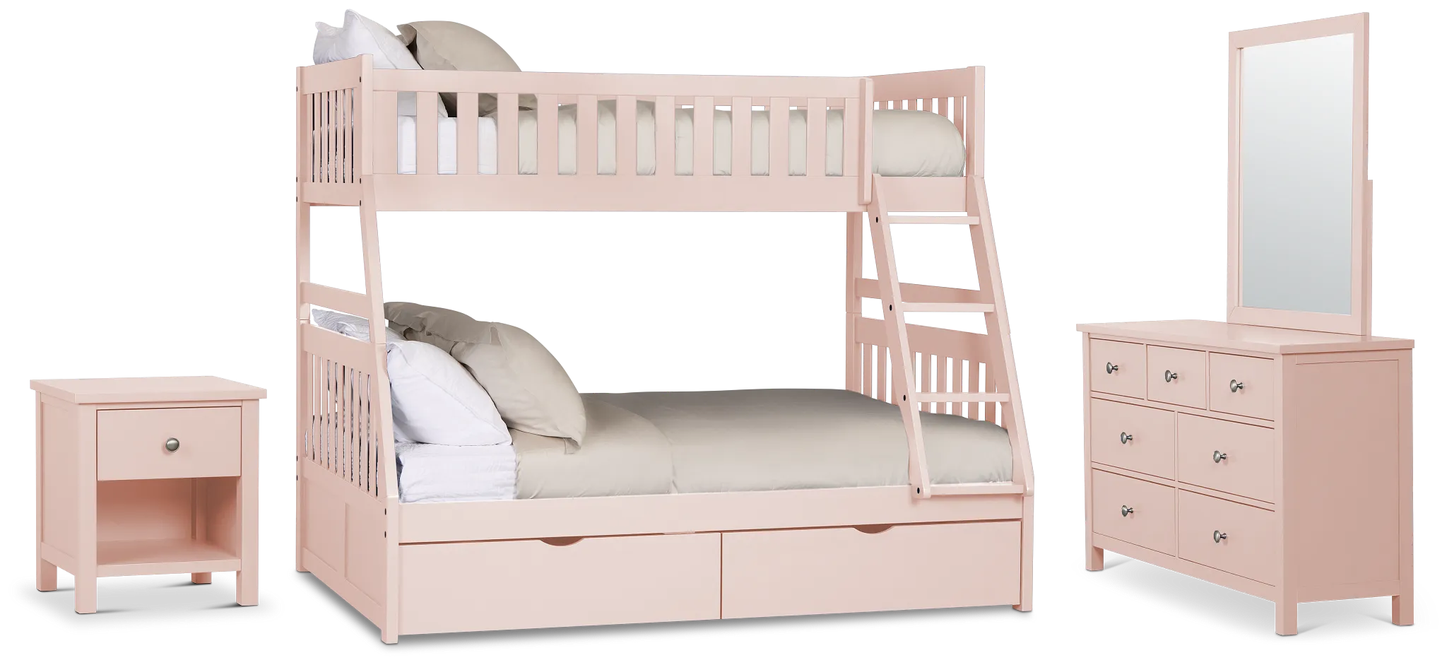 Charleston Pink Bunk Bed Storage Bedroom