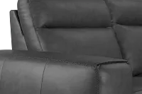 Elba Dark Gray Leather Large Dual Power Right Chaise Sectional