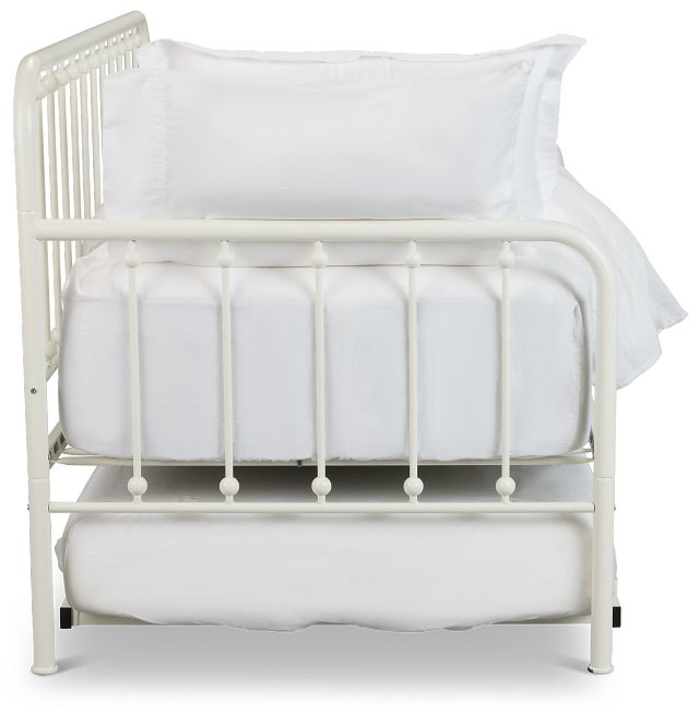 Rory White Metal Trundle Daybed