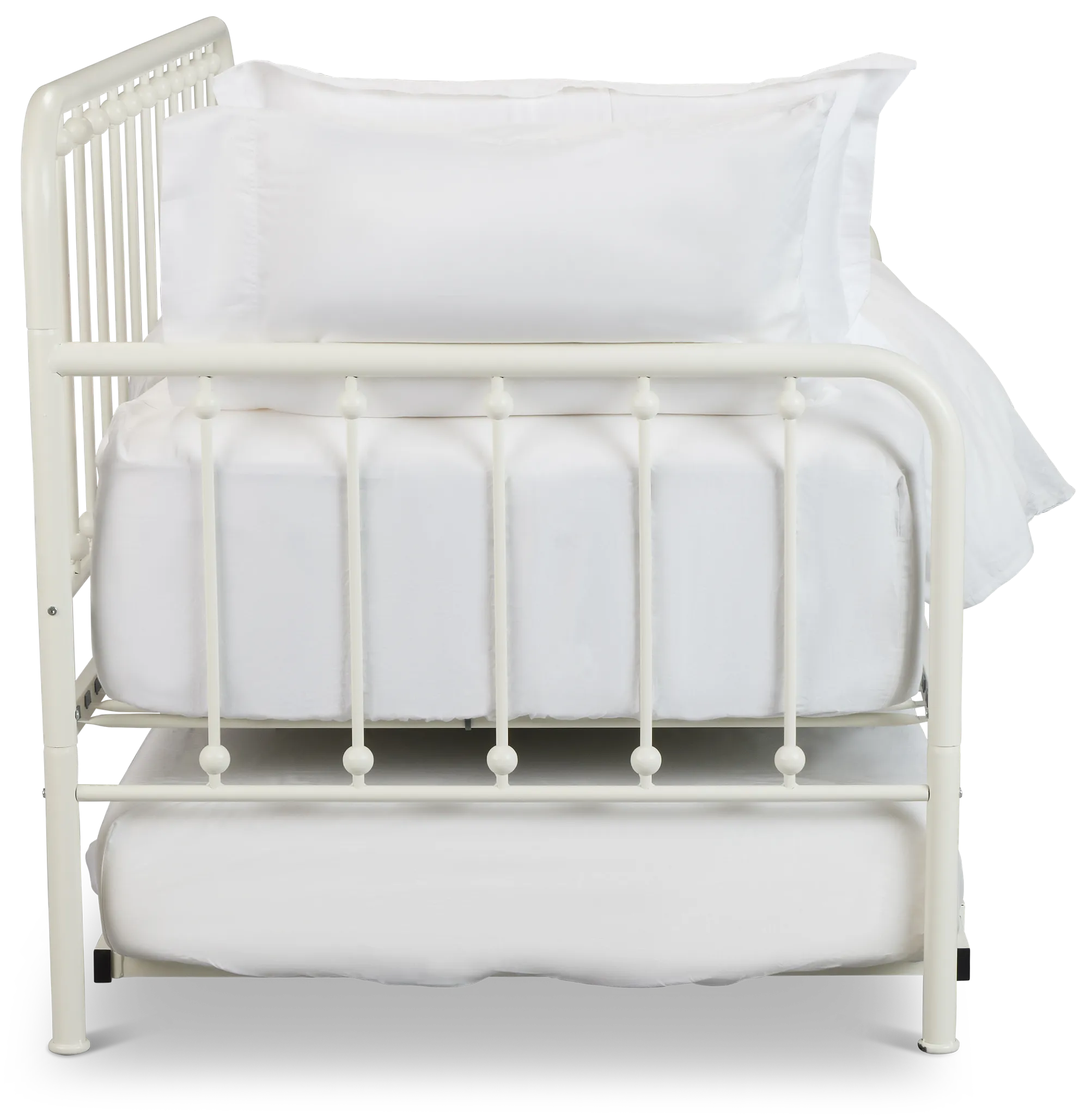 Rory White Metal Trundle Daybed