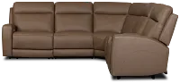 Flexsteel Belmont Dark Brown Lthr/vinyl Medium Triple Power 2-arm Sectional