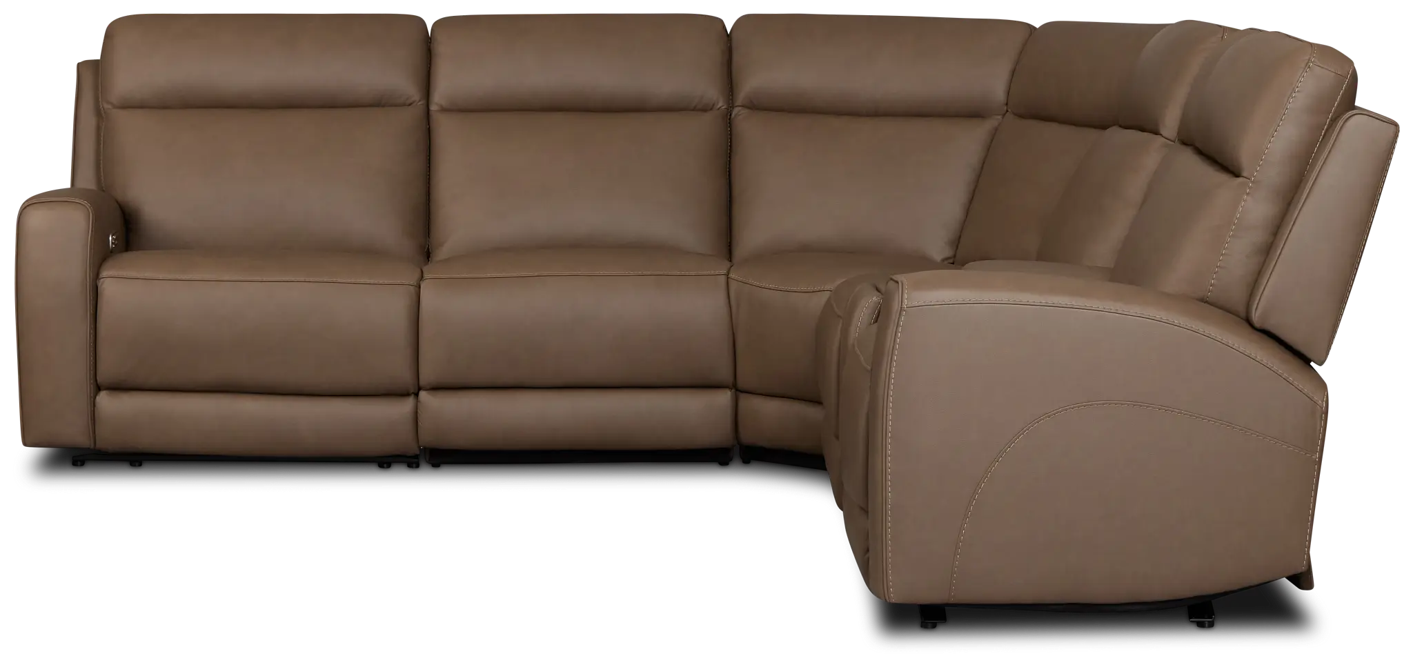 Flexsteel Belmont Dark Brown Lthr/vinyl Medium Triple Power 2-arm Sectional Flexsteel Belmont Dark Brown Lthr/vinyl Medium Triple Power 2-arm Sectional
