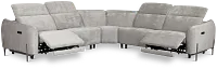 Zuri Gray Velvet Small Two-arm Power Reclining Sectional