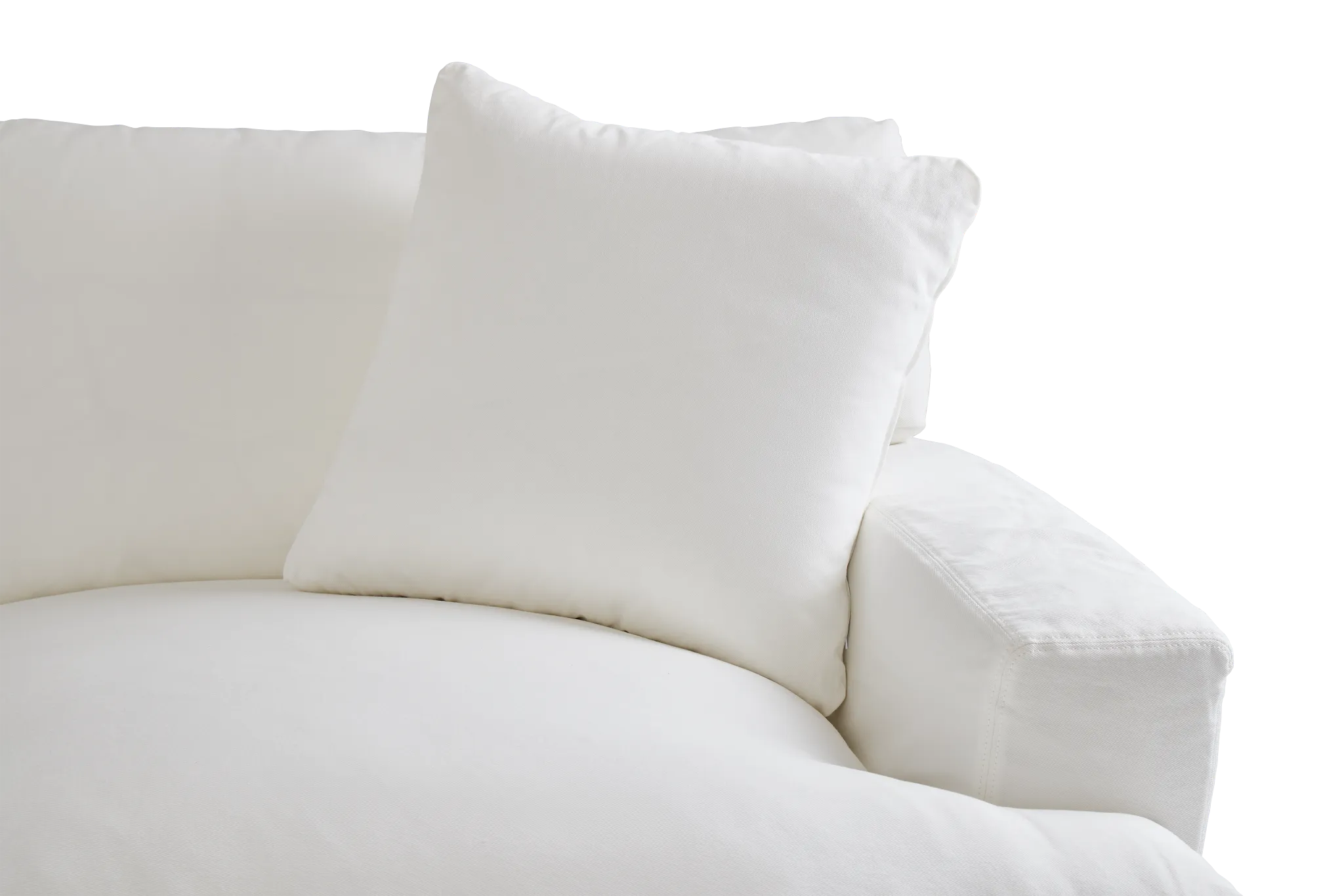 Delilah White Fabric Large Two-arm Sectional