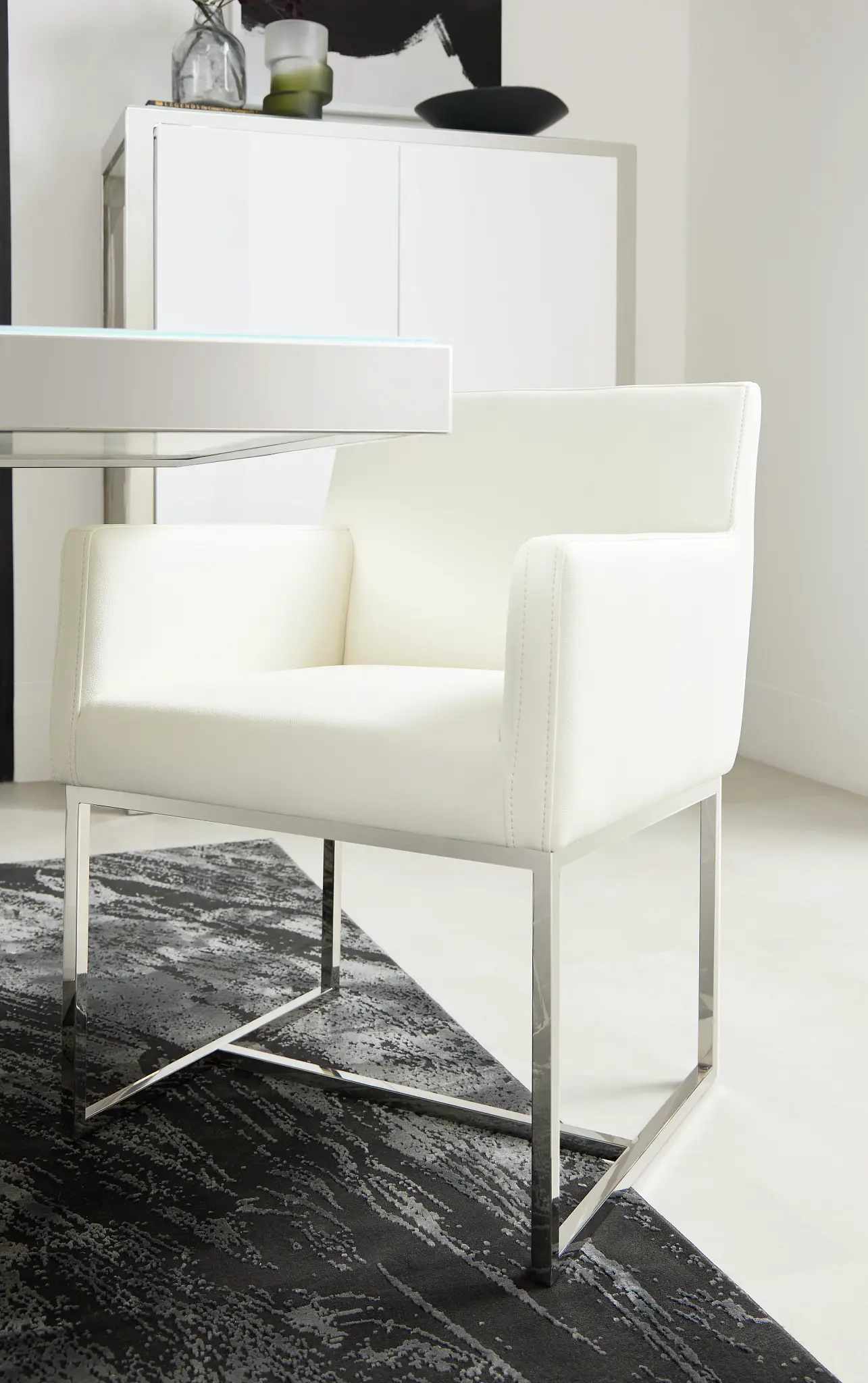 Miami White Micro Upholstered Arm Chair Miami White Micro Upholstered Arm Chair