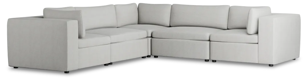 Destin Sutton Gray Fabric 5-piece Modular Sectional