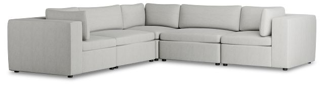 Destin Sutton Gray Fabric 5-piece Modular Sectional