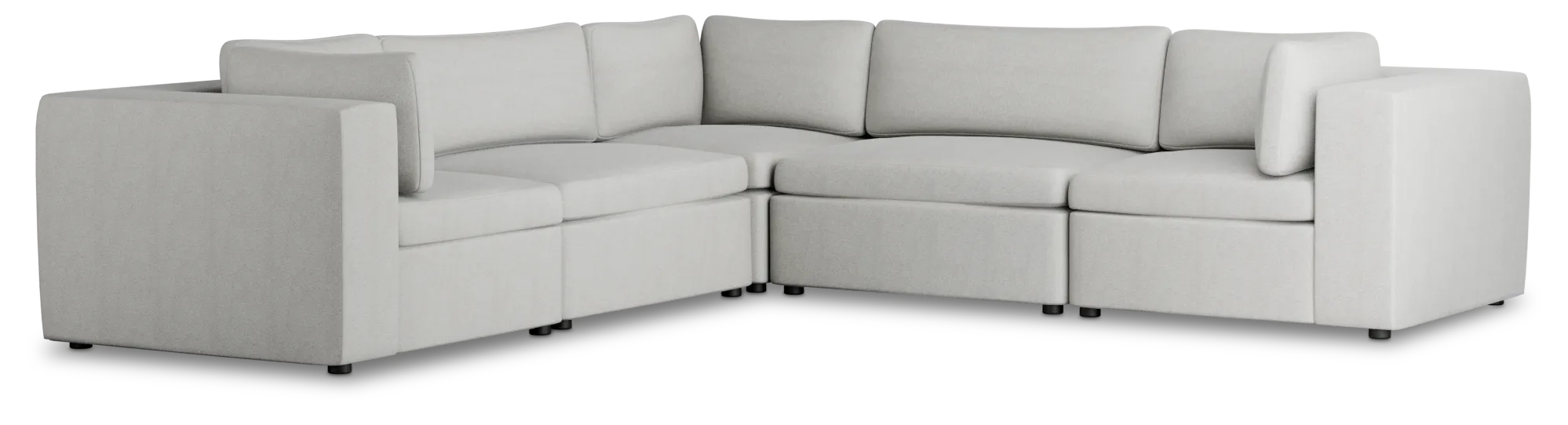 Destin Sutton Gray Fabric 5-piece Modular Sectional