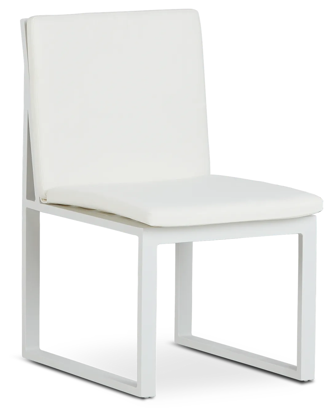 Linear White Aluminum Cushioned Chair
