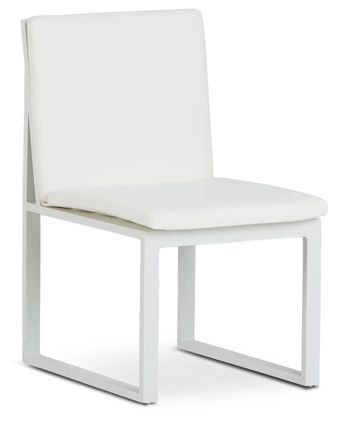 Linear White Aluminum Cushioned Chair Linear White Aluminum Cushioned Chair
