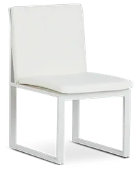 Linear White Aluminum Cushioned Chair