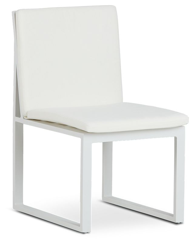 Linear White Aluminum Cushioned Chair (1)