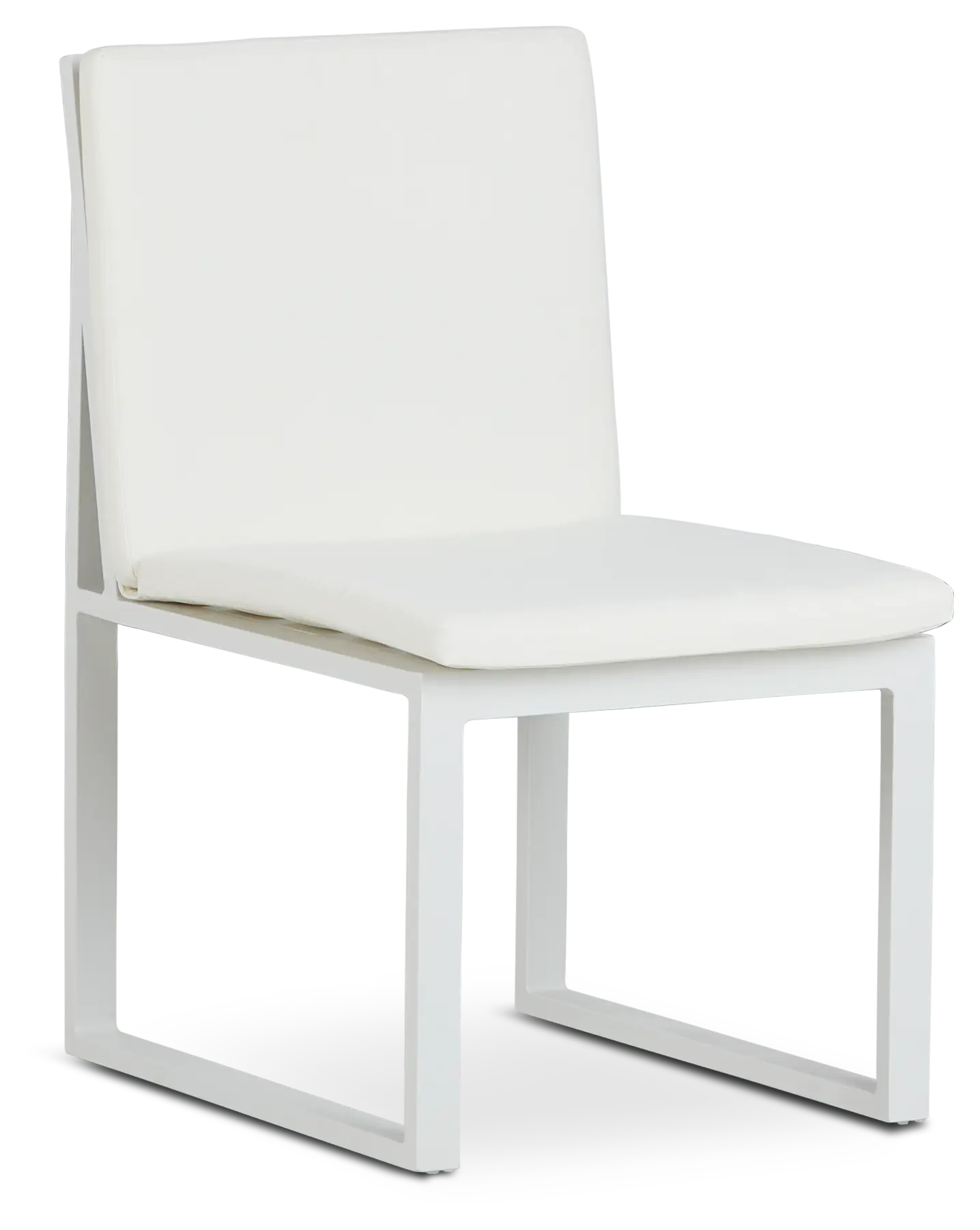 Linear White Aluminum Cushioned Chair Linear White Aluminum Cushioned Chair