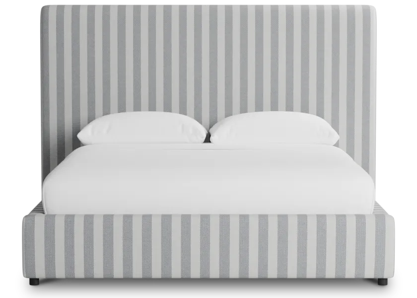 Grayton Sea Lane Light Gray 54" Upholstered Platform Bed