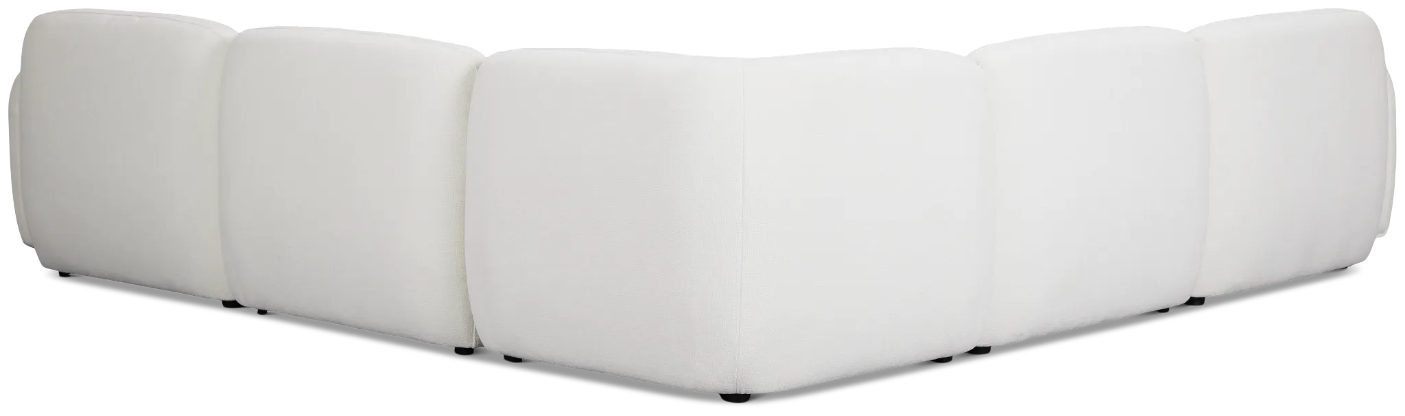 Halsey White Fabric Small Two-arm Sectional